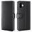 AMORUS For iPhone 16 Plus Stand Cases Calf Texture Genuine Split Leather Wallet Phone Cover - Black - 1