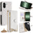 For OnePlus Nord CE5 5G / Ace 5 Racing 5G Leather Case Wallet Stand Cover Irregular Tail Style with Chain Strap - White - 1