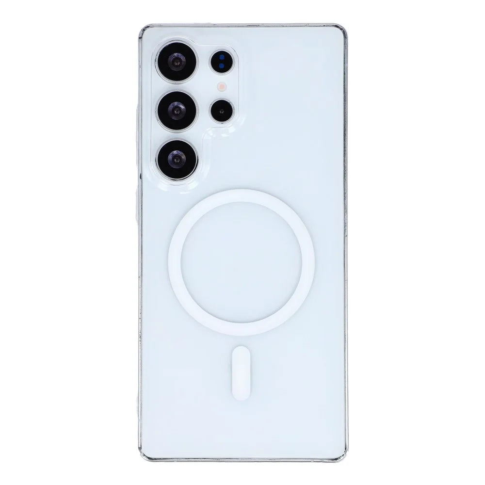 For Samsung Galaxy S25 Ultra Crystal Clear Magnetic Case Hard PC Phone Cover - Transparent White - 3