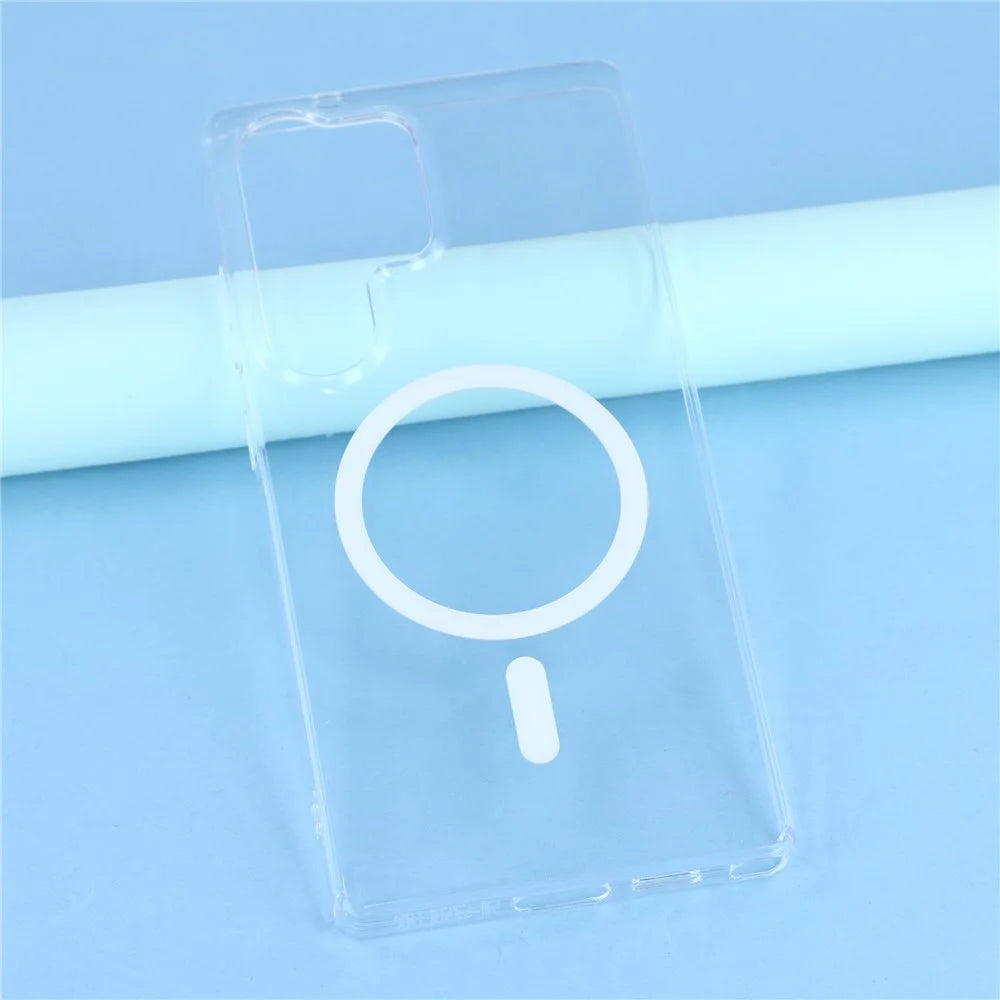 For Samsung Galaxy S24 Ultra Crystal Clear Magnetic Case Hard PC Phone Cover - Transparent White - 6
