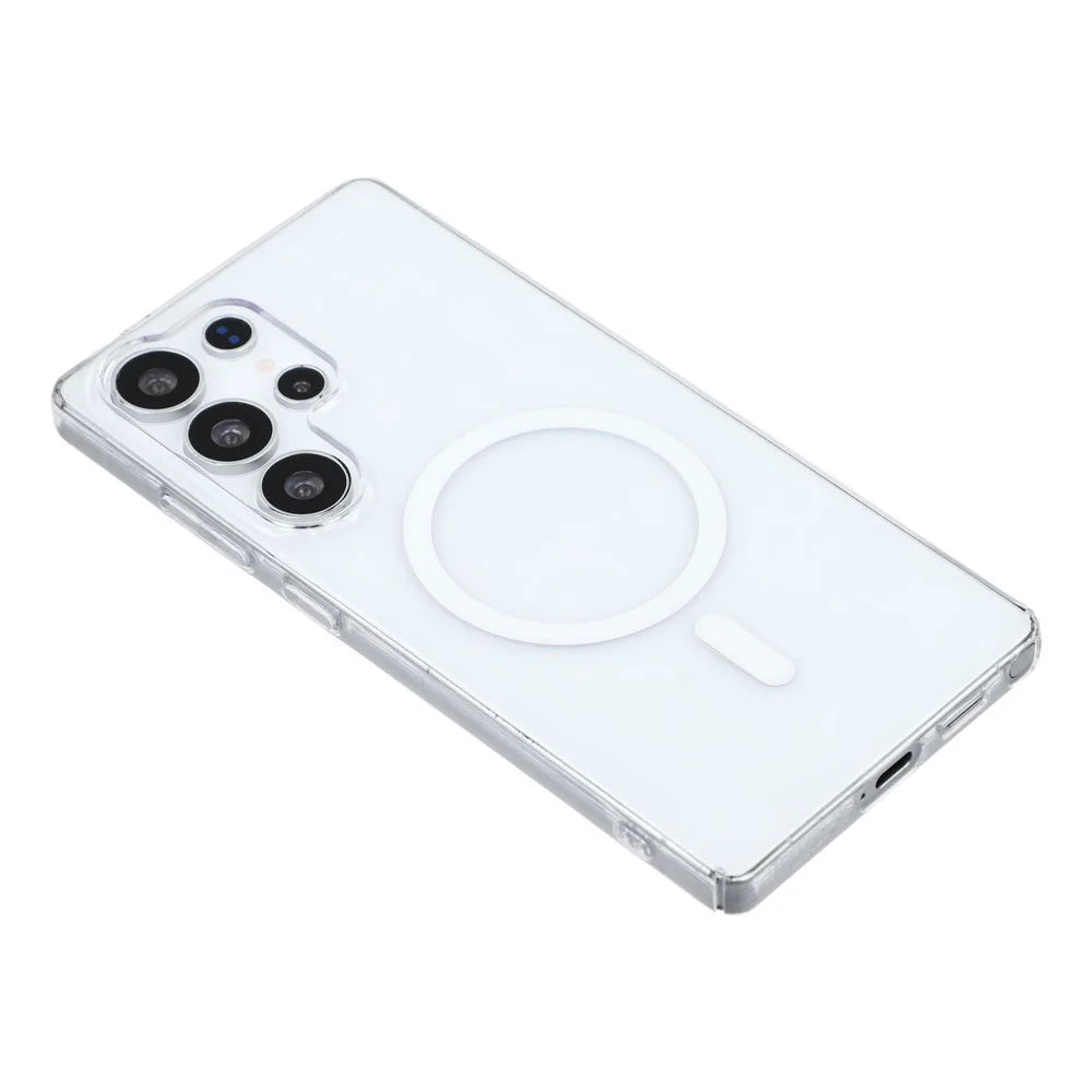For Samsung Galaxy S23 Ultra Crystal Clear Magnetic Case Hard PC Phone Cover - Transparent White - 4