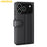 AMORUS For iPhone 18 Pro / 17 Pro Stand Cases Calf Texture Genuine Split Leather Wallet Phone Cover - Black - 7