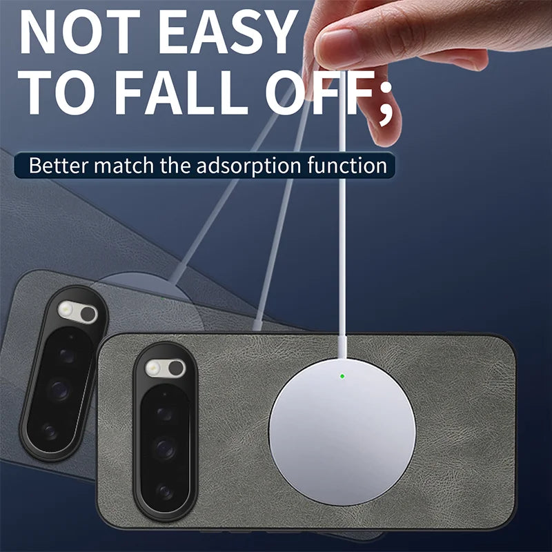 WANLONFENG For Google Pixel 10 Magnetic Case  SD Series PC TPU Phone Cover with 2Pcs Screen Film - Grey - 3
