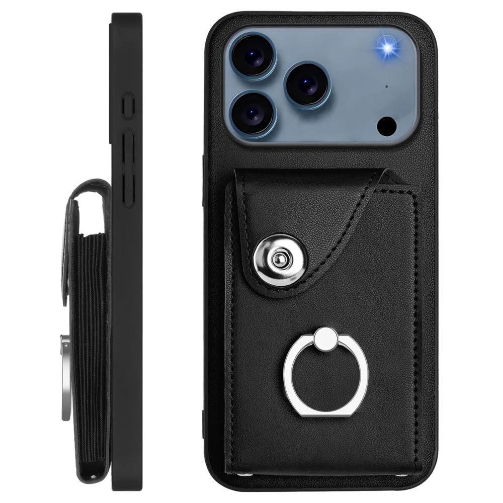 For iPhone 18 Pro / 17 Pro Case YB Leather Coating Series - Black - 3