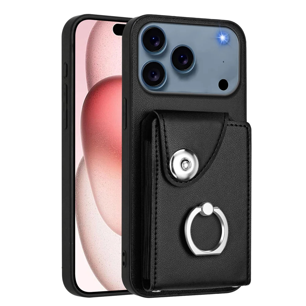 For iPhone 18 Pro Max / 17 Pro Max Case YB Leather Coating Series - Black - 1