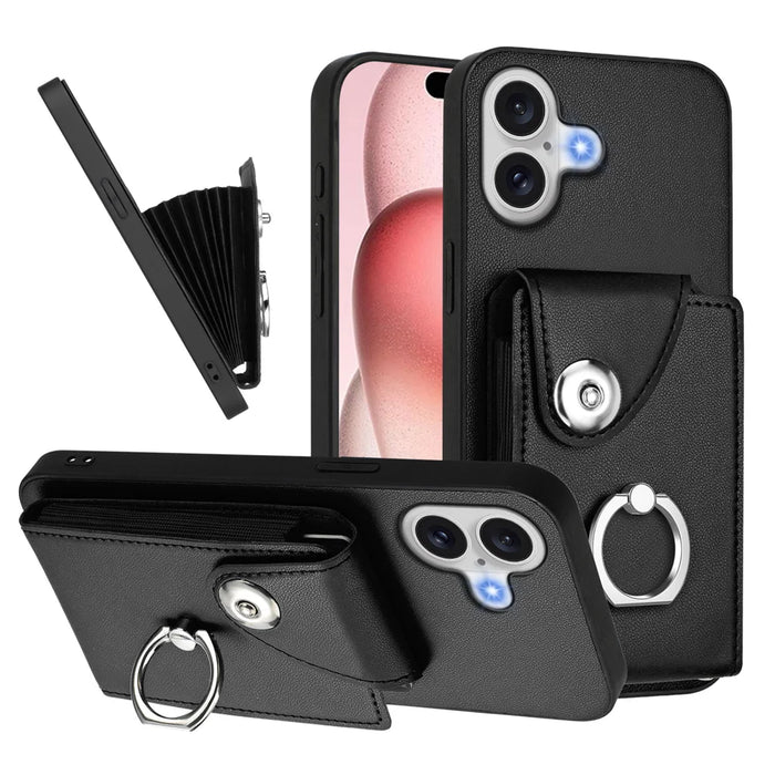 For iPhone 17 Case YB Leather Coating Series - Black - 2