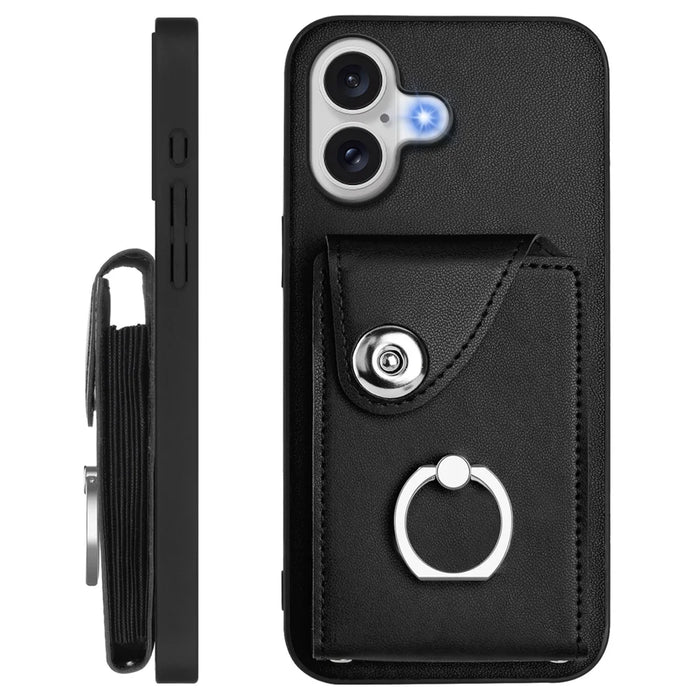 For iPhone 17 Case YB Leather Coating Series - Black - 3