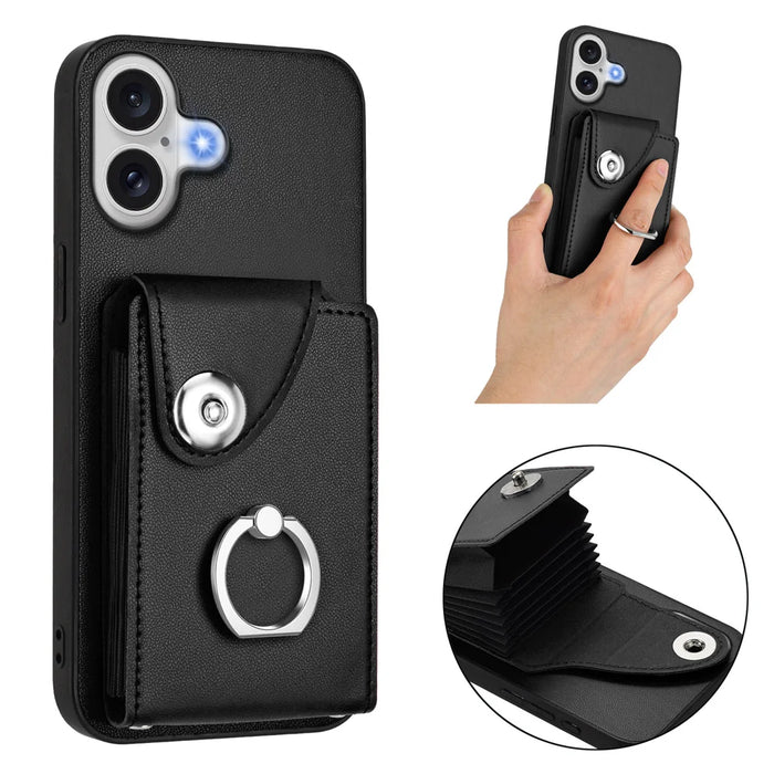 For iPhone 17 Case YB Leather Coating Series - Black - 4