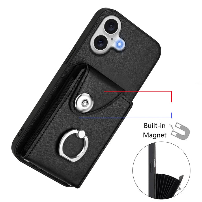 For iPhone 17 Case YB Leather Coating Series - Black - 7