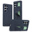 For Samsung Galaxy S24 Ultra Case Customizable Smart Key Control Wristband Kickstand PC + Silicone Phone Cover - Sapphire - 1