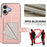 For iPhone 17 Case RFID Blocking Card Holder Kickstand TPU + PU Leather Phone Back Cover - Rose Gold - 4