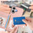 For iPhone 17 Case RFID Blocking Card Holder Kickstand TPU + PU Leather Phone Back Cover - Rose Gold - 6