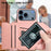 For iPhone 18 Pro Max / 17 Pro Max Case Card Holder Kickstand Skin-Touch Phone Cover with Wrist Strap - Pink - 6