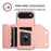 For iPhone Air Case Card Holder Kickstand Skin-Touch Phone Cover with Wrist Strap - Pink - 5