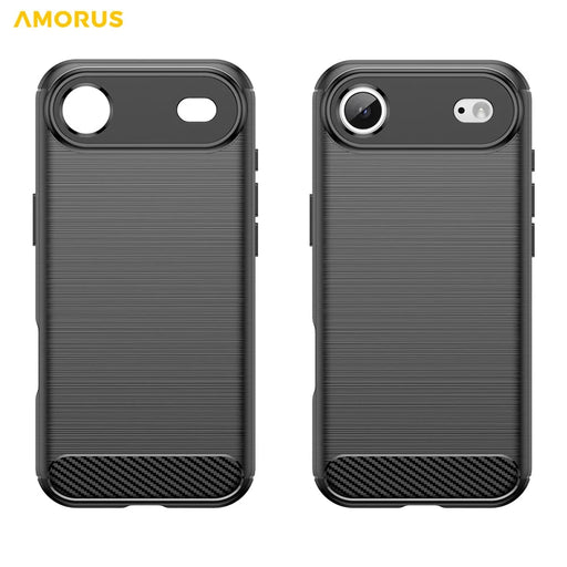 AMORUS For iPhone Air Case Carbon Fiber Texture Brushed Protective Phone Cover - Black - 2