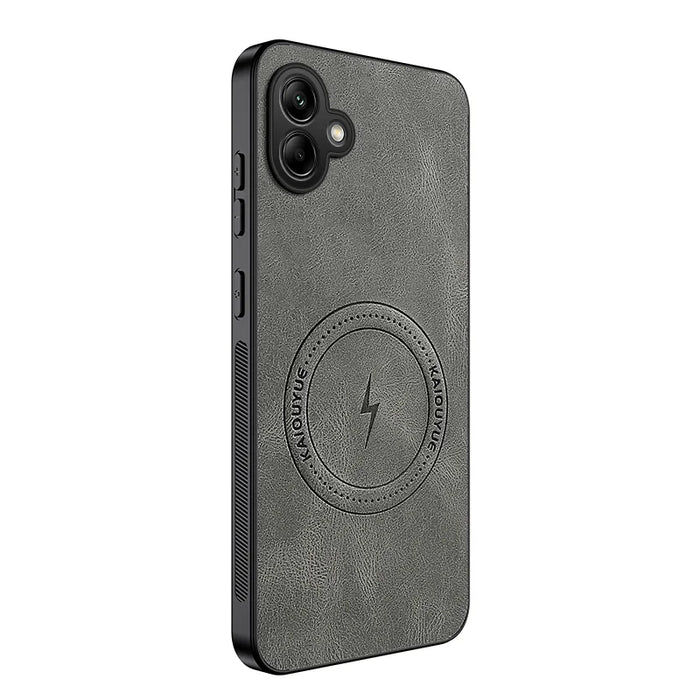 WANLONFENG For Samsung Galaxy A06 5G Magnetic Case  SD1 Series Nappa Texture PC TPU Phone Cover - Grey - 1