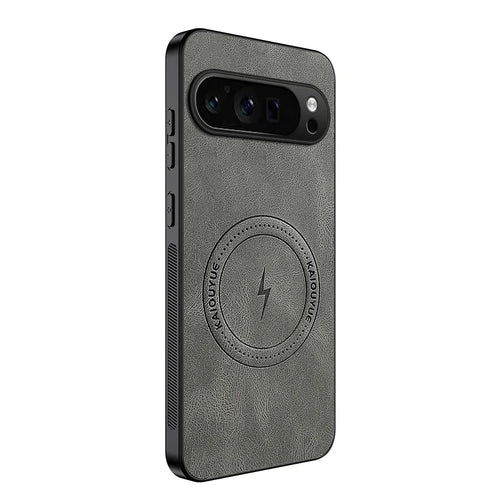 WANLONFENG For Google Pixel 9 Pro XL Magnetic Case  SD1 Series Nappa Texture PC TPU Phone Cover - Grey - 1