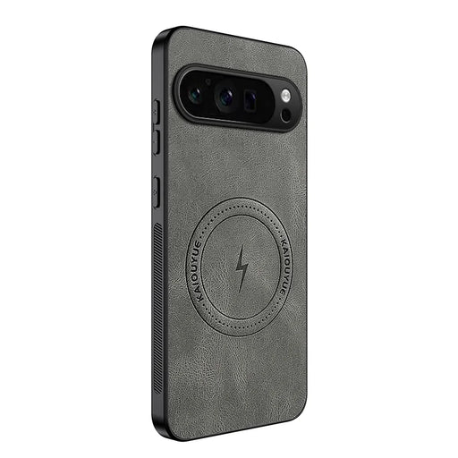 WANLONFENG For Google Pixel 9 Pro Magnetic Case  SD1 Series Nappa Texture PC TPU Phone Cover - Grey - 1