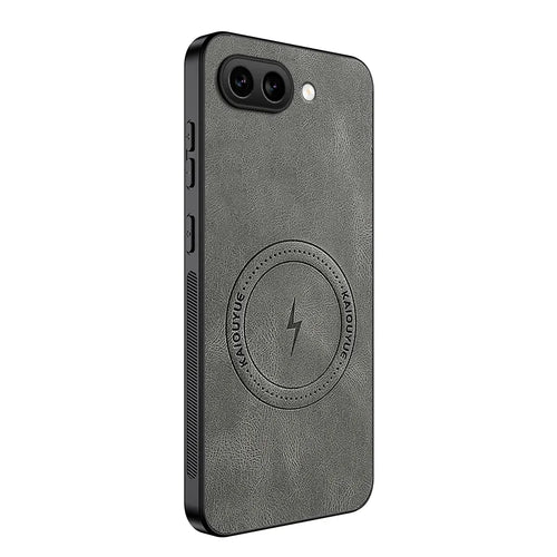 WANLONFENG For Google Pixel 9a Magnetic Case  SD1 Series Nappa Texture PC TPU Phone Cover - Grey - 1