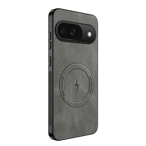 WANLONFENG For Google Pixel 9 Magnetic Case  SD1 Series Nappa Texture PC TPU Phone Cover - Grey - 1