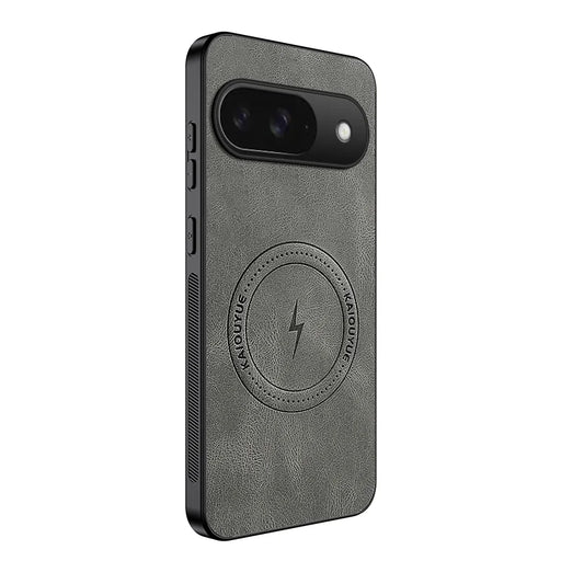 WANLONFENG For Google Pixel 9 Magnetic Case  SD1 Series Nappa Texture PC TPU Phone Cover - Grey - 1