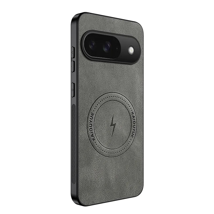 WANLONFENG For Google Pixel 9 Magnetic Case  SD1 Series Nappa Texture PC TPU Phone Cover - Grey - 1