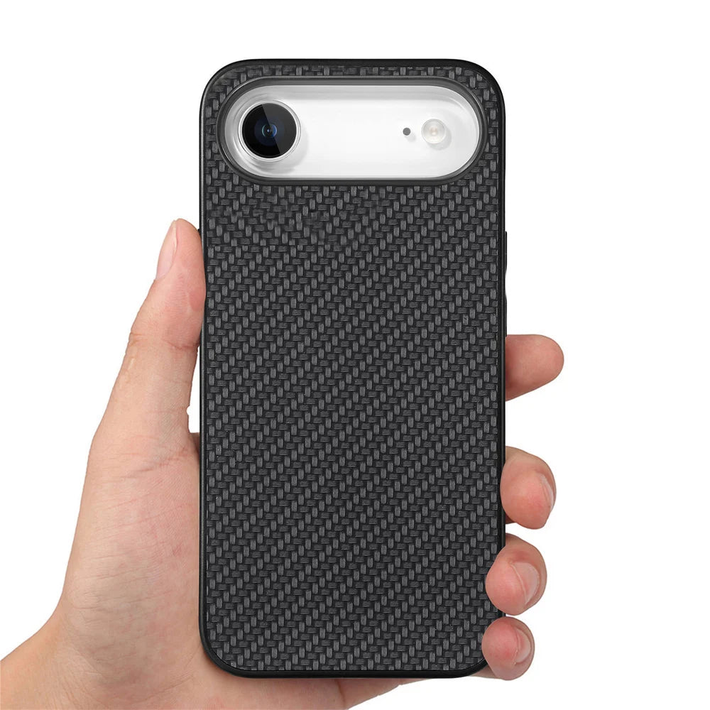 For iPhone Air Case Carbon Fiber Texture PU+PC+TPU Phone Back Cover - Black - 4