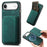 For iPhone Air Case Compatible with MagSafe Leather Back Cover with Detachable Card Holder - Green - 1