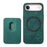 For iPhone Air Case Compatible with MagSafe Leather Back Cover with Detachable Card Holder - Green - 3