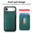 For iPhone Air Case Compatible with MagSafe Leather Back Cover with Detachable Card Holder - Green - 7