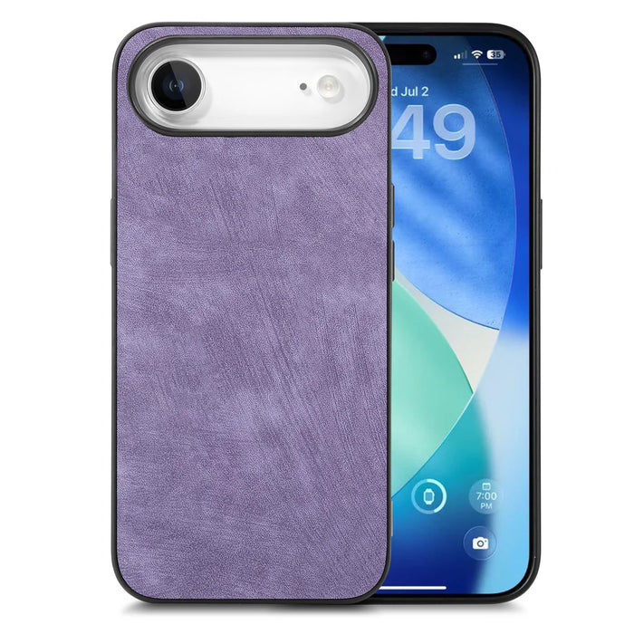 For iPhone Air Case Shockproof Slim Retro Leather Phone Back Cover - Purple - 2