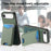 For iPhone Air Case Card Holder Kickstand Carbon Fiber Texture Back Cover - Green - 3
