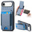 For iPhone Air Case with Card Holder Kickstand Leather Back Cover - Blue - 1