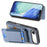 For iPhone Air Case with Card Holder Kickstand Leather Back Cover - Blue - 3
