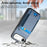 For iPhone Air Case with Card Holder Kickstand Leather Back Cover - Blue - 4