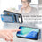 For iPhone Air Case with Card Holder Kickstand Leather Back Cover - Blue - 6