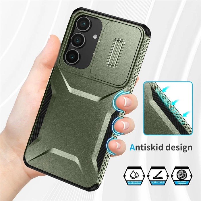 For Samsung Galaxy S25 FE Case Camshield TPU + PC Phone Cover Non-Slip Side Edge - Green - 4