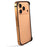 For iPhone 17 Pro Max Bumper Case Ultra Thin Metal TPU Phone Frame Protective Cover - Orange - 2