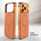 For iPhone 17 Pro Max Case Metal TPU Frame PC Back Phone Cover Compatible with MagSafe - Orange - 4