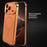 For iPhone 17 Pro Max Case Metal TPU Frame PC Back Phone Cover Compatible with MagSafe - Orange - 5