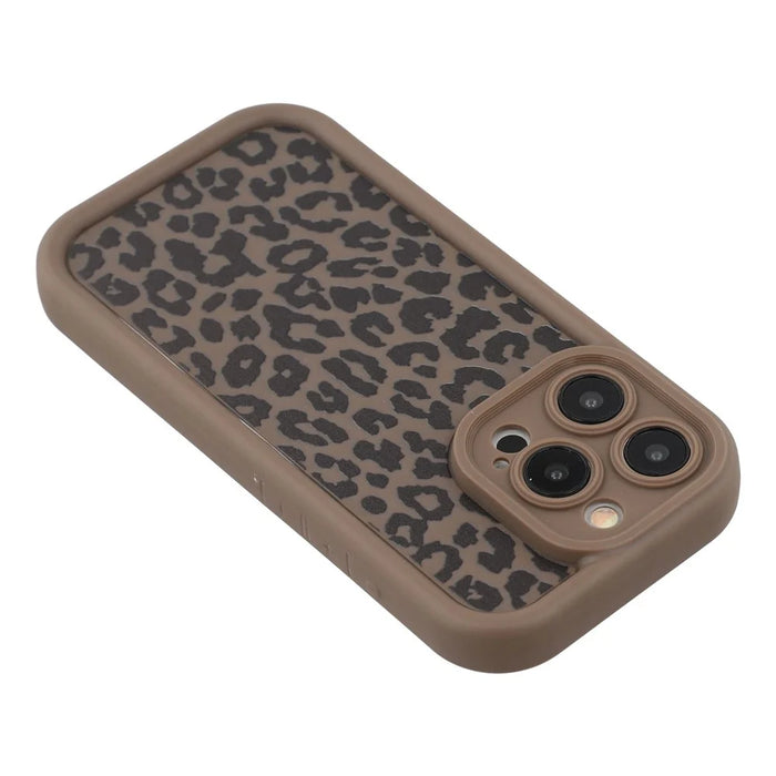 For iPhone 15 Pro Max Case Leopard Print TPU Shockproof Phone Cover - Coffee - 5