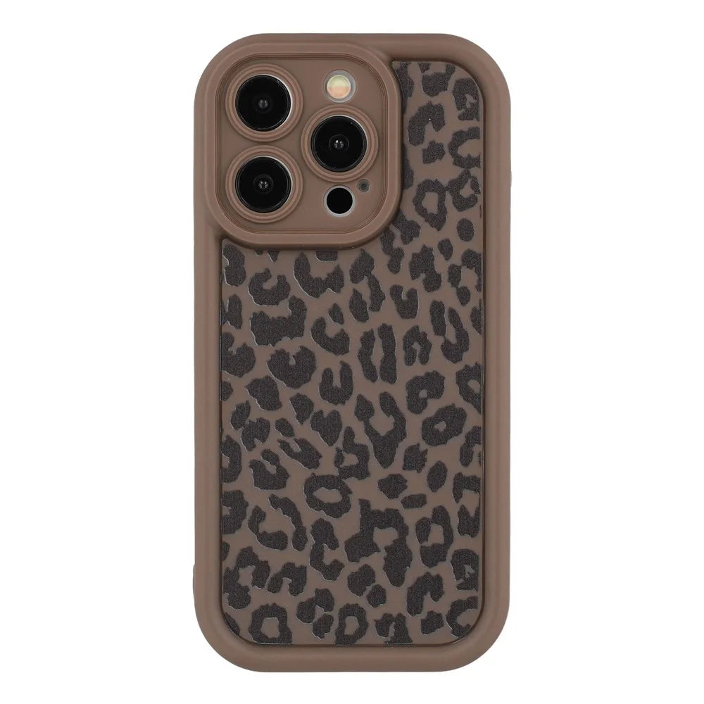 For iPhone 12 Pro Case Leopard Print TPU Shockproof Phone Cover - Coffee - 3