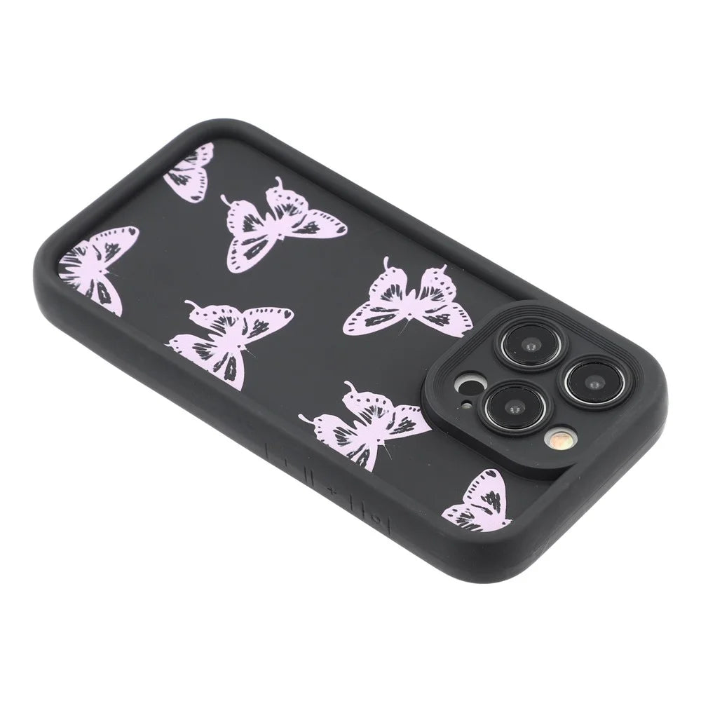 For iPhone 15 Pro Case Butterfly Print TPU Shockproof Phone Back Cover - Pink - 5