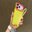 For iPhone 18 Pro / 17 Pro Case Clear Contrasting Colors Shockproof TPU Phone Back Cover with Wrist Strap - Yellow - 1