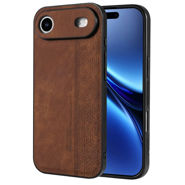 AZNS For iPhone Air Case Protective PU Leather Covered TPU Phone Shell - Brown - 1
