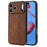 AZNS For iPhone 18 Pro / 17 Pro Case Protective PU Leather Covered TPU Phone Shell - Brown - 1
