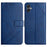 For Samsung Galaxy A08 5G / A07 4G Case Line Pattern Wallet Leather Phone Cover with Wrist Strap - Blue - 1