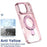 For iPhone 17 Pro Case Glitter Design TPU + PC Kickstand Phone Protector - Pink - 5