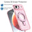 For iPhone Air Case Glitter Design TPU + PC Kickstand Phone Protector - Pink - 5