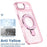 For iPhone Air Case Glitter Design TPU + PC Kickstand Phone Protector - Pink - 6